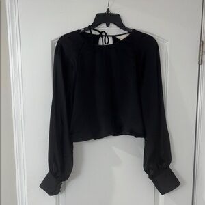 Satin cropped blouse